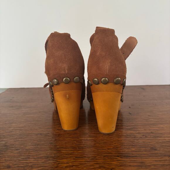 NWOT Free People / Jeffery Campbell Suede Heeled Clogs - Picture 4 of 5